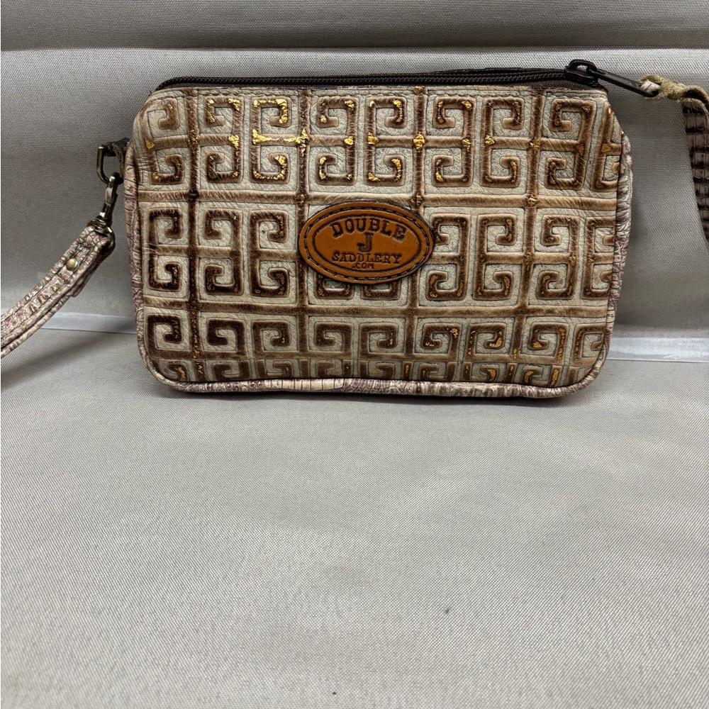 Double J Women's Gold and Brown Clutch